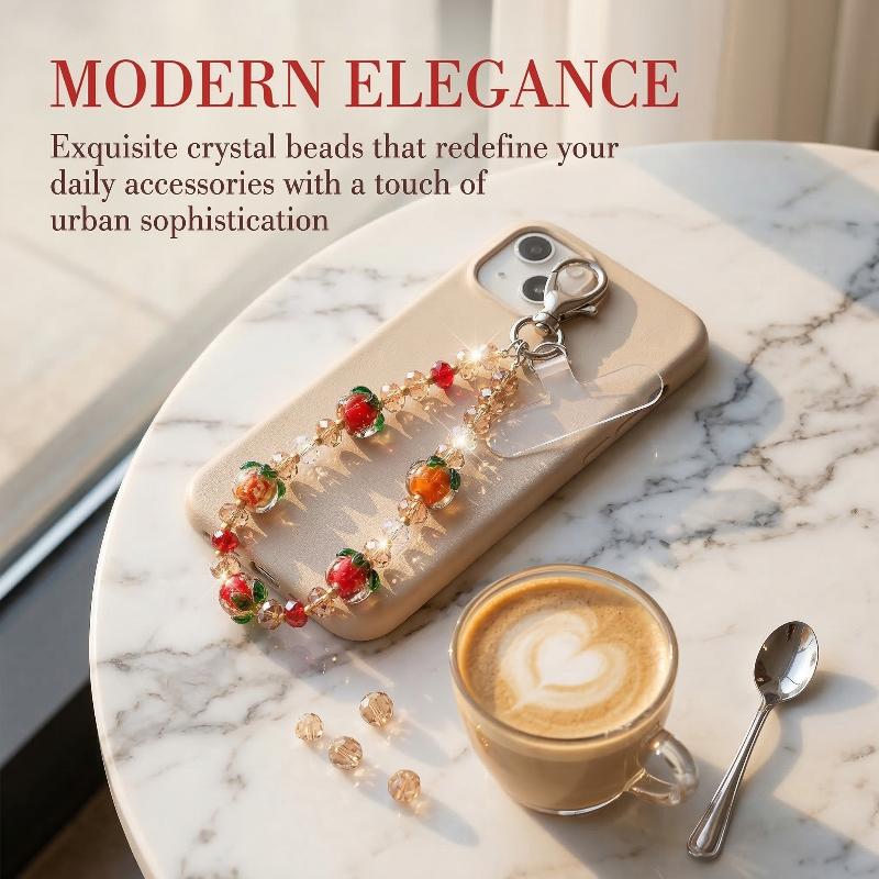 Phone Accessories Hanging - Persimmon Crystal Luminous Phone Chain Decorative