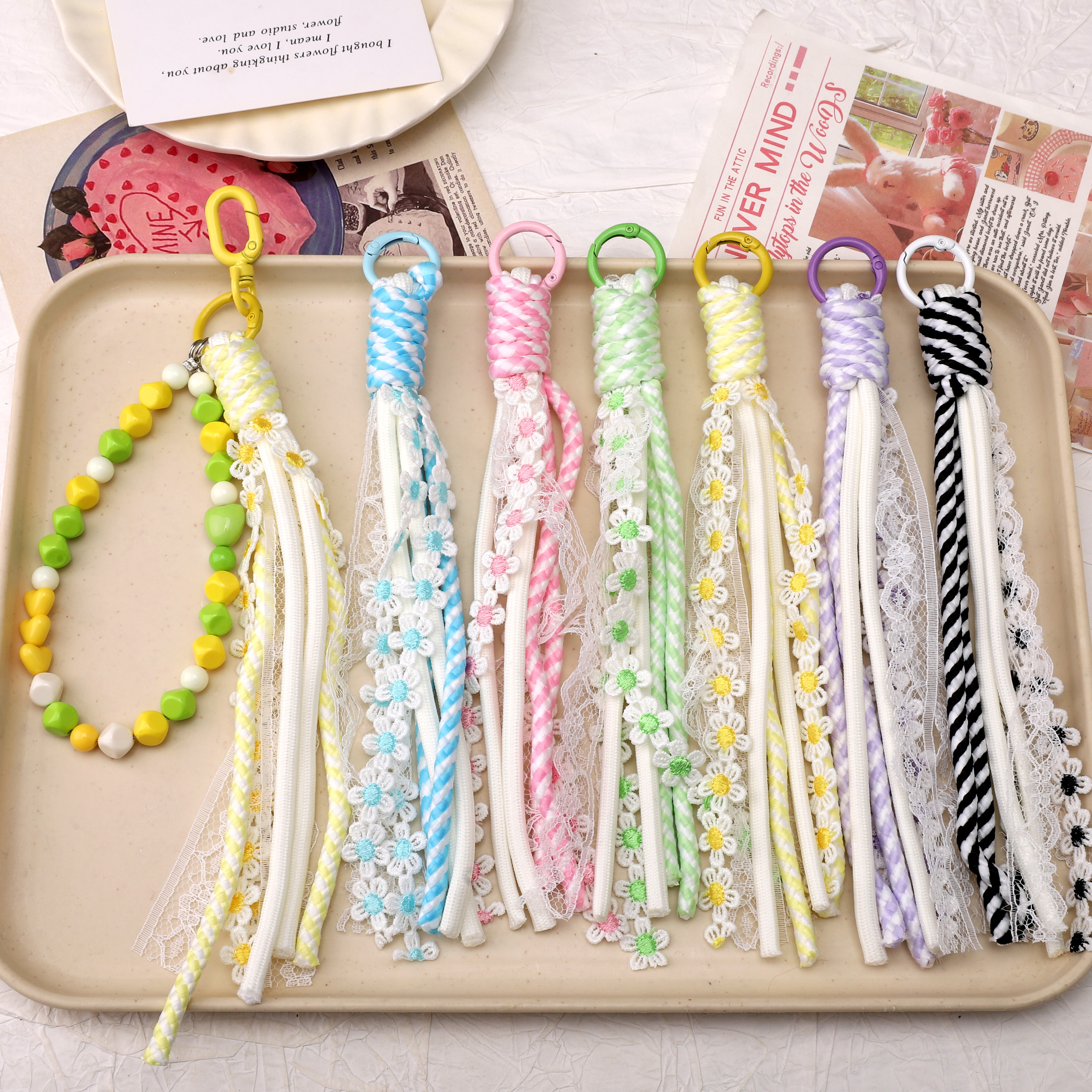 Phone Accessories Unique - 1pc Alloy Keyrings And Polyester Lace