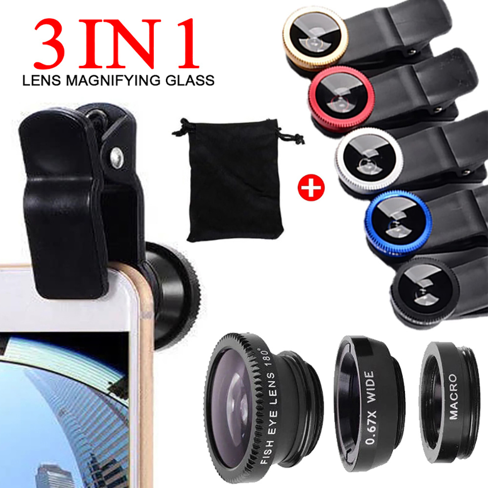 Universal 3 in 1 Fish Eye Lens - Lens Camera Clip 评论和价格