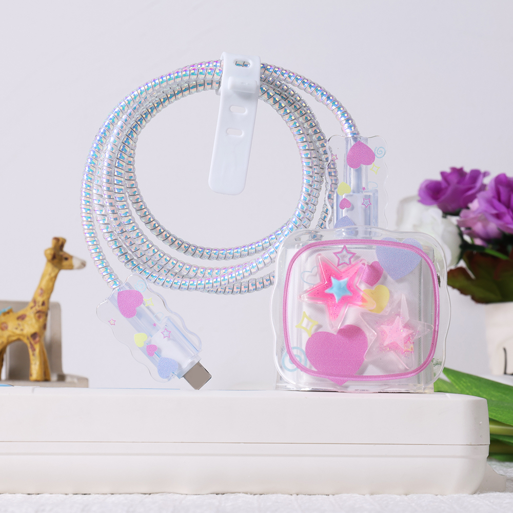 Pink Star Cable Charger Protec - Phone Accessories Unique 评论和价格