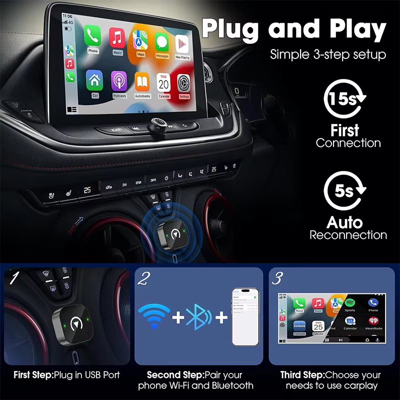 2-in-1 Wireless CarPlay Adapte - Phone Accessories Unique 评论和价格