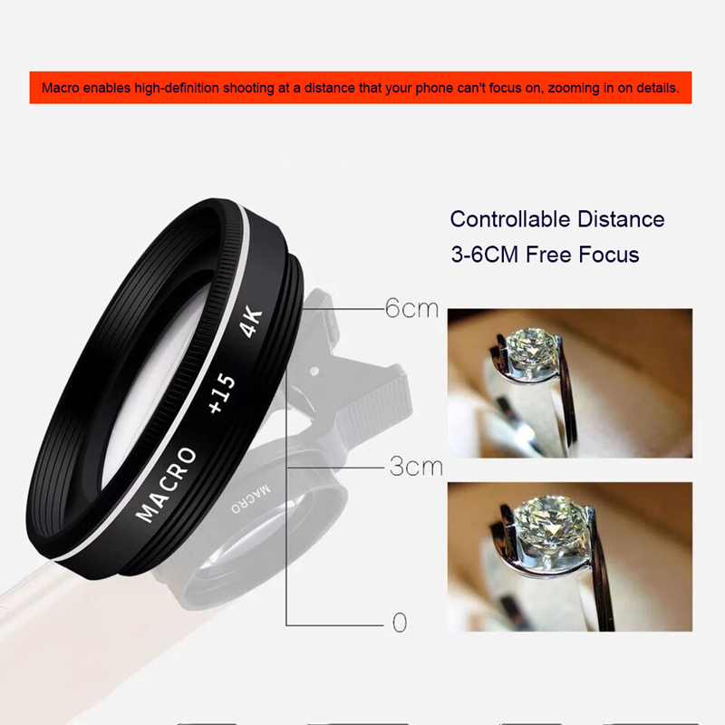 4K HD Phone Camera Lens Kit 15 - Lens Camera Clip 评论和价格