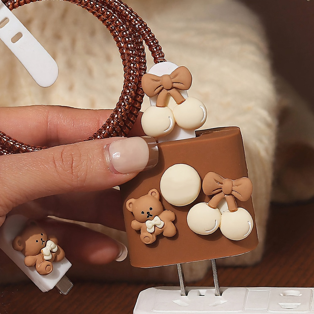 Cute Bear Charger Protector Ca - Phone Accessories Unique 评论和价格