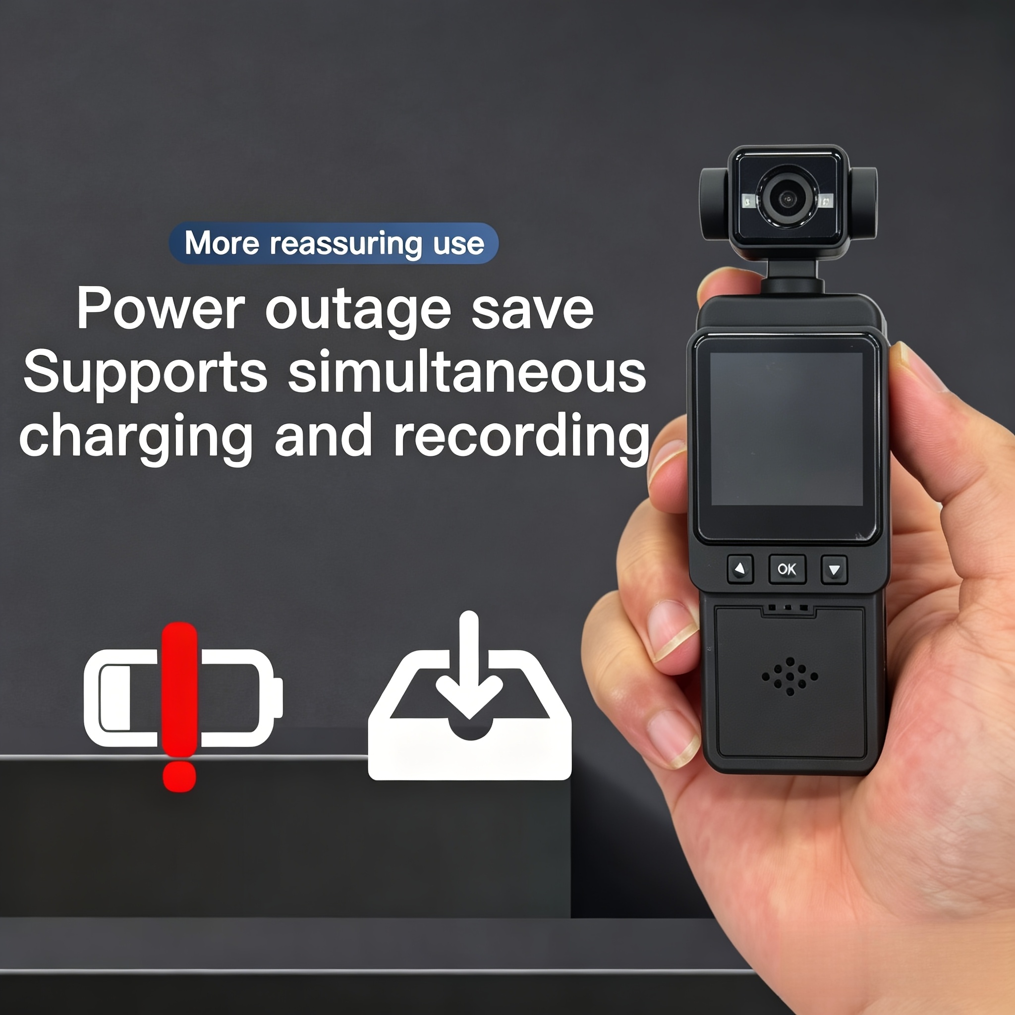 2K WiFi Gimbal Action Camera,  - Lens Camera Clip 评论和价格