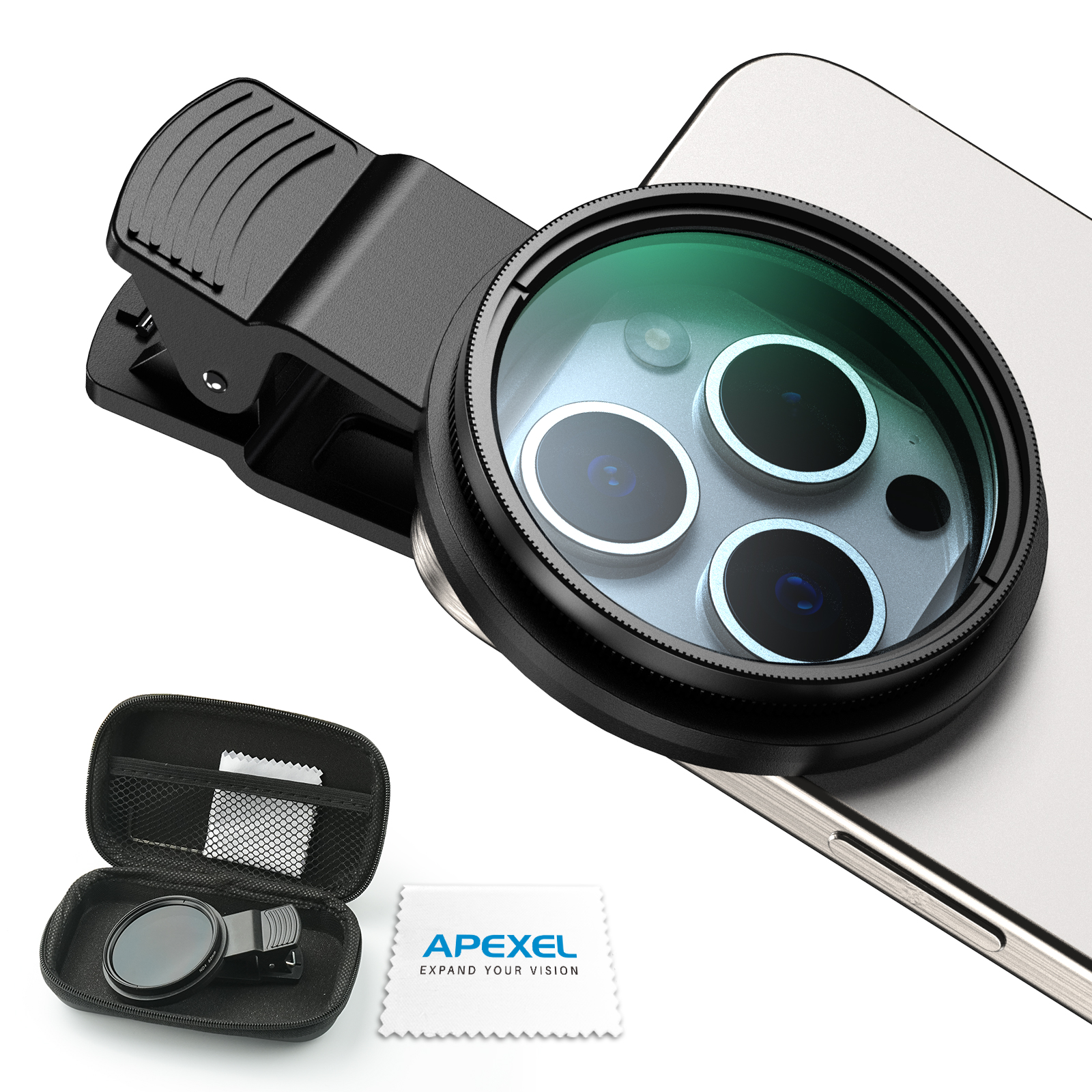 APEXEL 52mm HD Filter Lens Kit - Lens Camera Clip 评论和价格