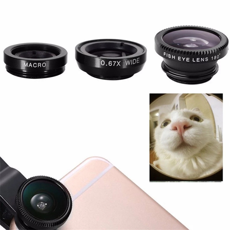 3in1 Fisheye Wide Angle Micro  - Lens Camera Clip 评论和价格