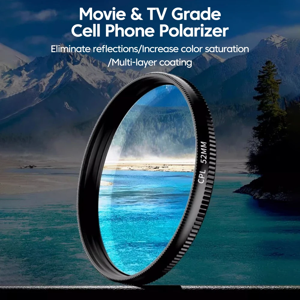 52mm CPL Mobile Phone Lens Fil - Lens Camera Clip 评论和价格