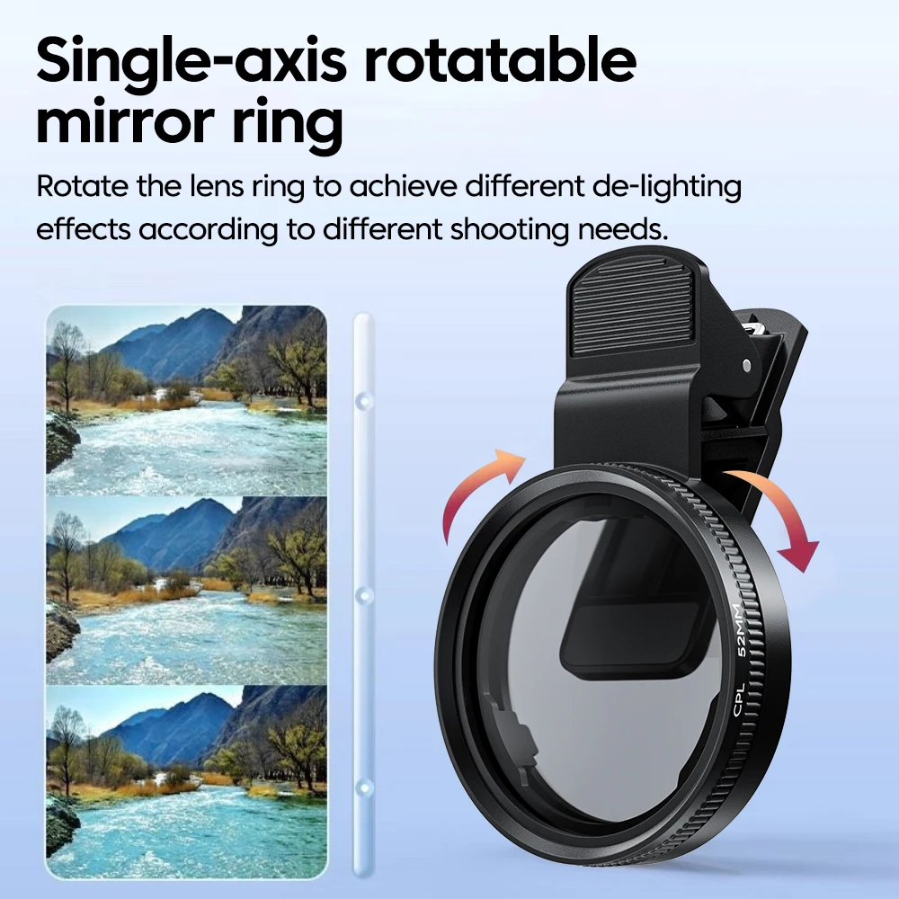 52mm CPL Mobile Phone Lens Fil - Lens Camera Clip 评论和价格