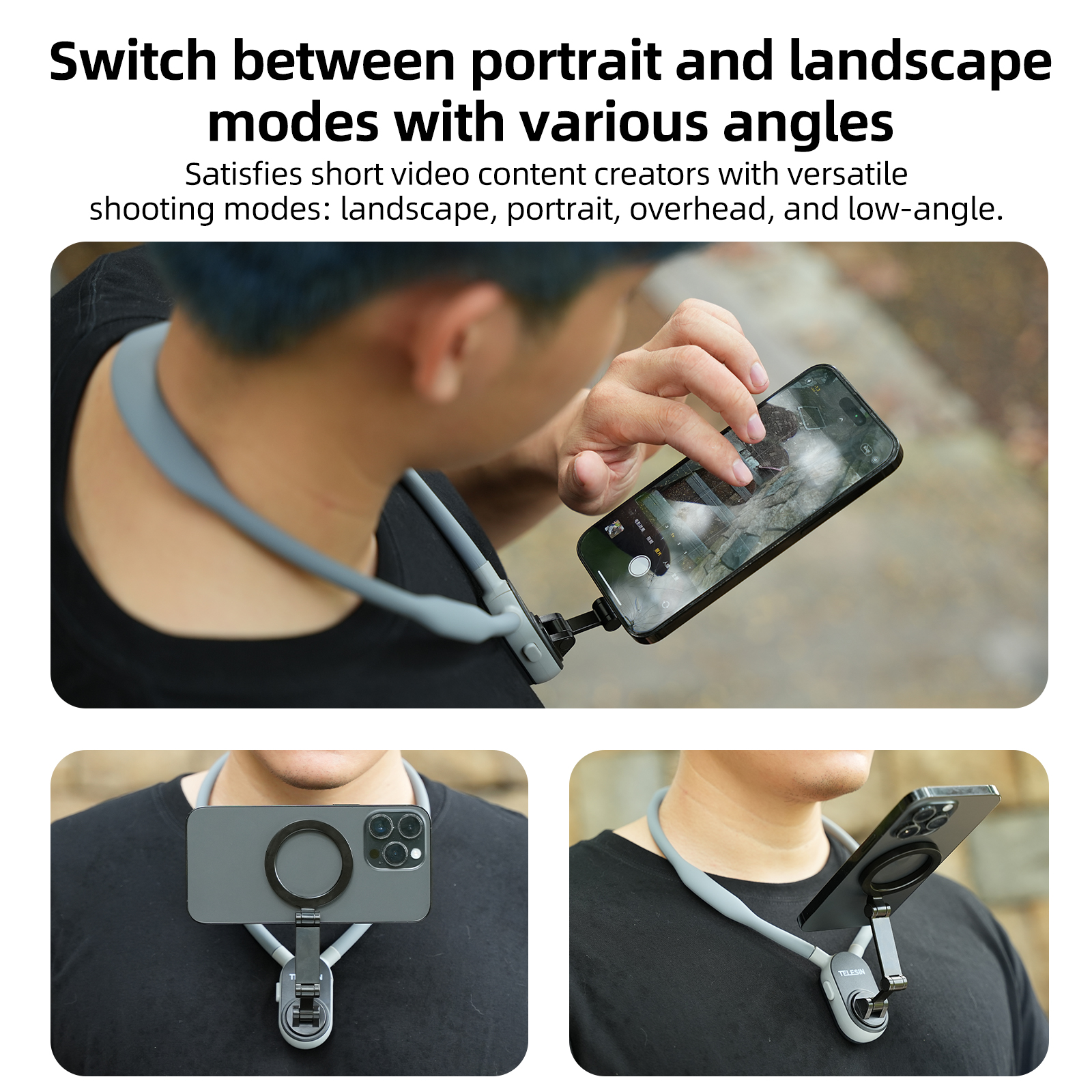 TELESIN Silicone Magnetic Neck - Phone Accessories Unique 评论和价格