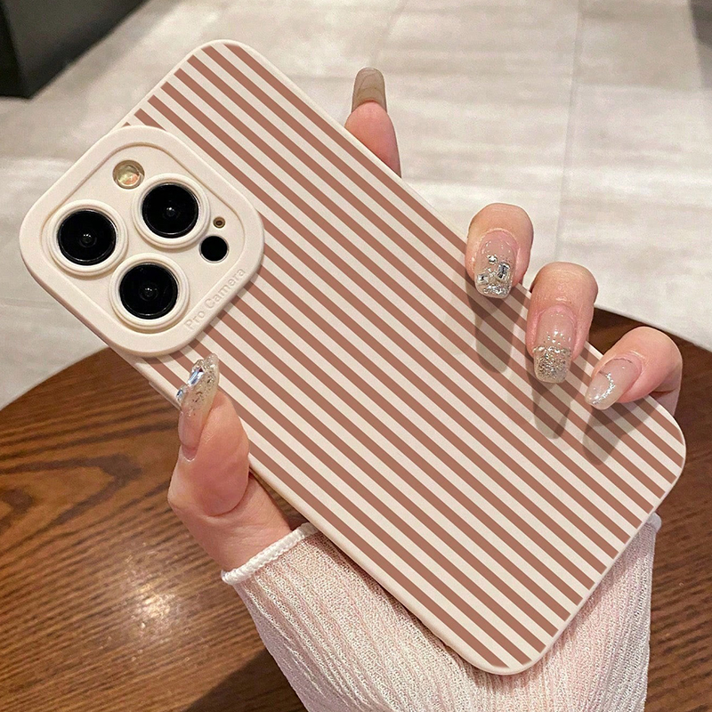 Pink Striped Painted Anti-Drop - Phone Accessories To Sell 评论和价格